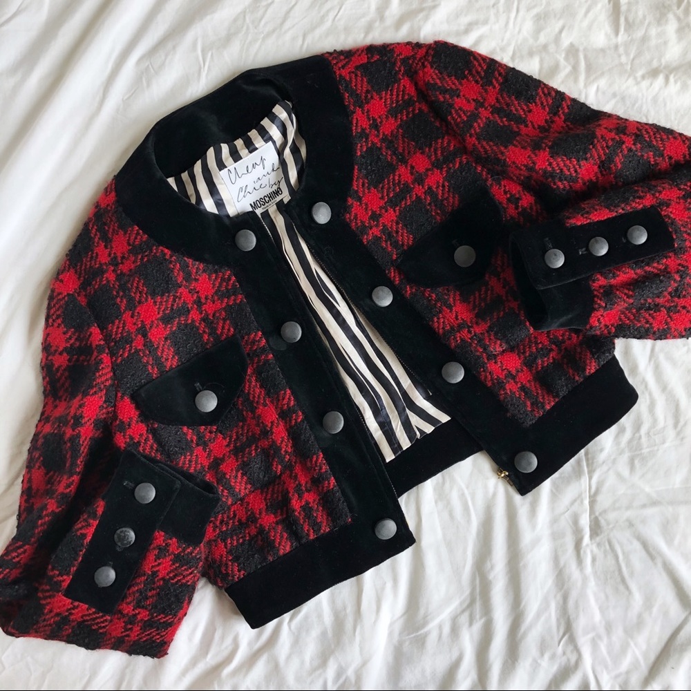 ๐ธ SOLD :: Moschino Cropped Bomber Jacket 10 - Picture 6 of 8